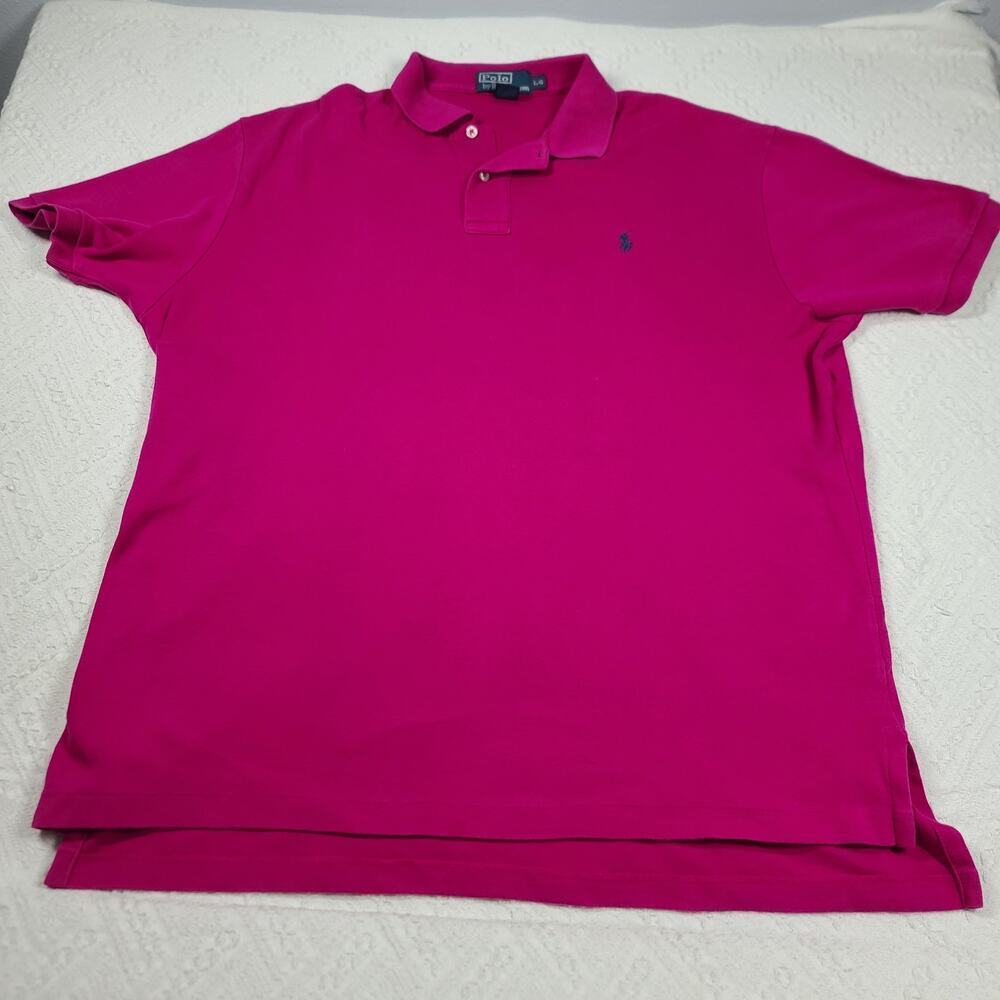 Polo Ralph Lauren Vintage polo Raspberry color Mens Size Large athleisure office - Picture 4 of 7